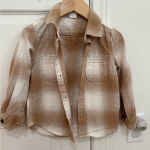 GAP Brown and White Button Down Shirt Relaxed Fit